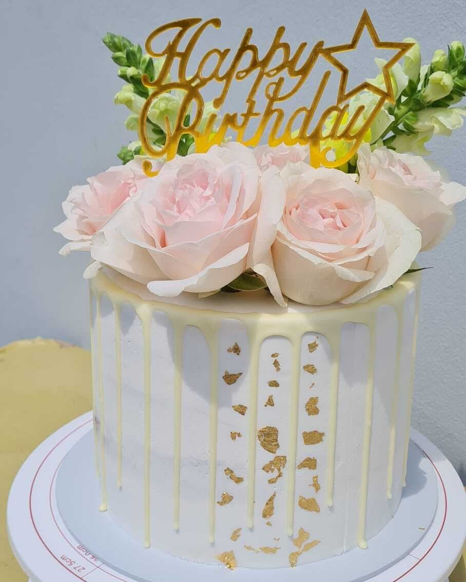 White Drip Cake