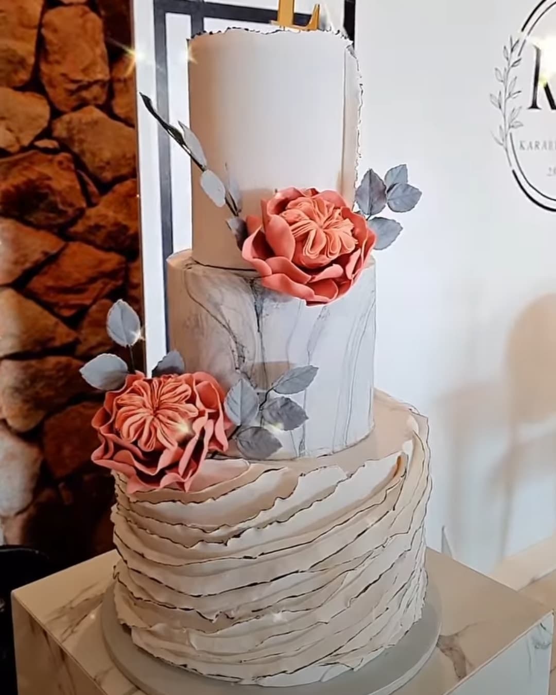 3 tier marble cake