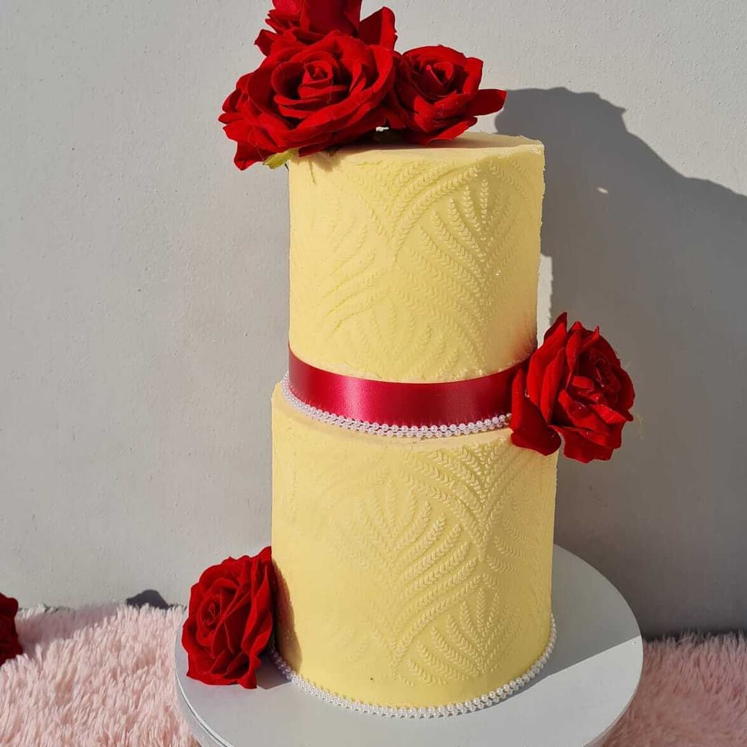 2 Tier stencil Cake