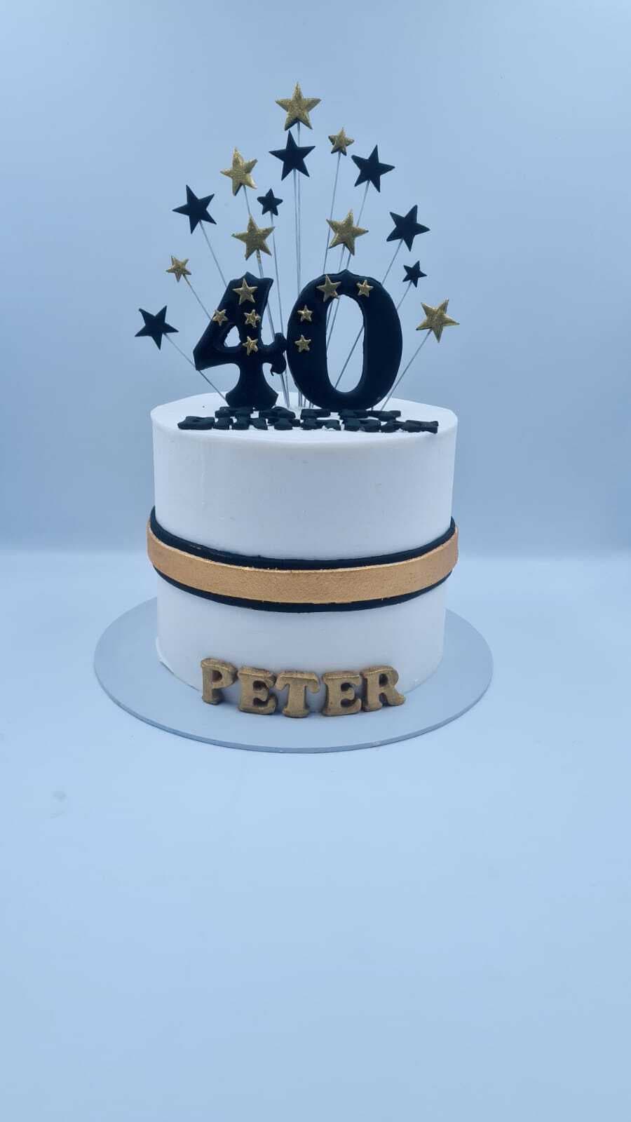 Gold and White Cake