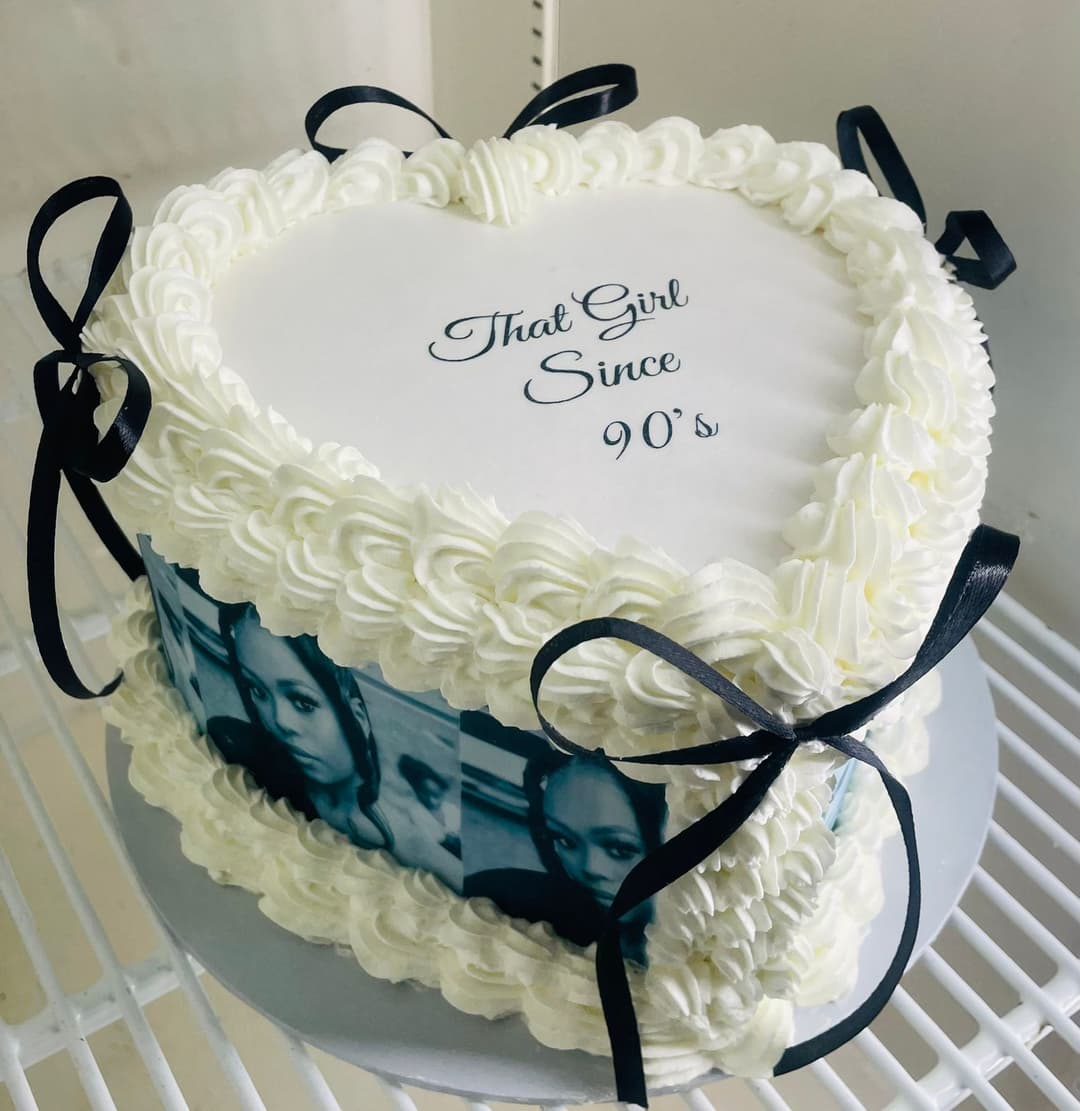 18cm Heart Cake with Pictures on the side