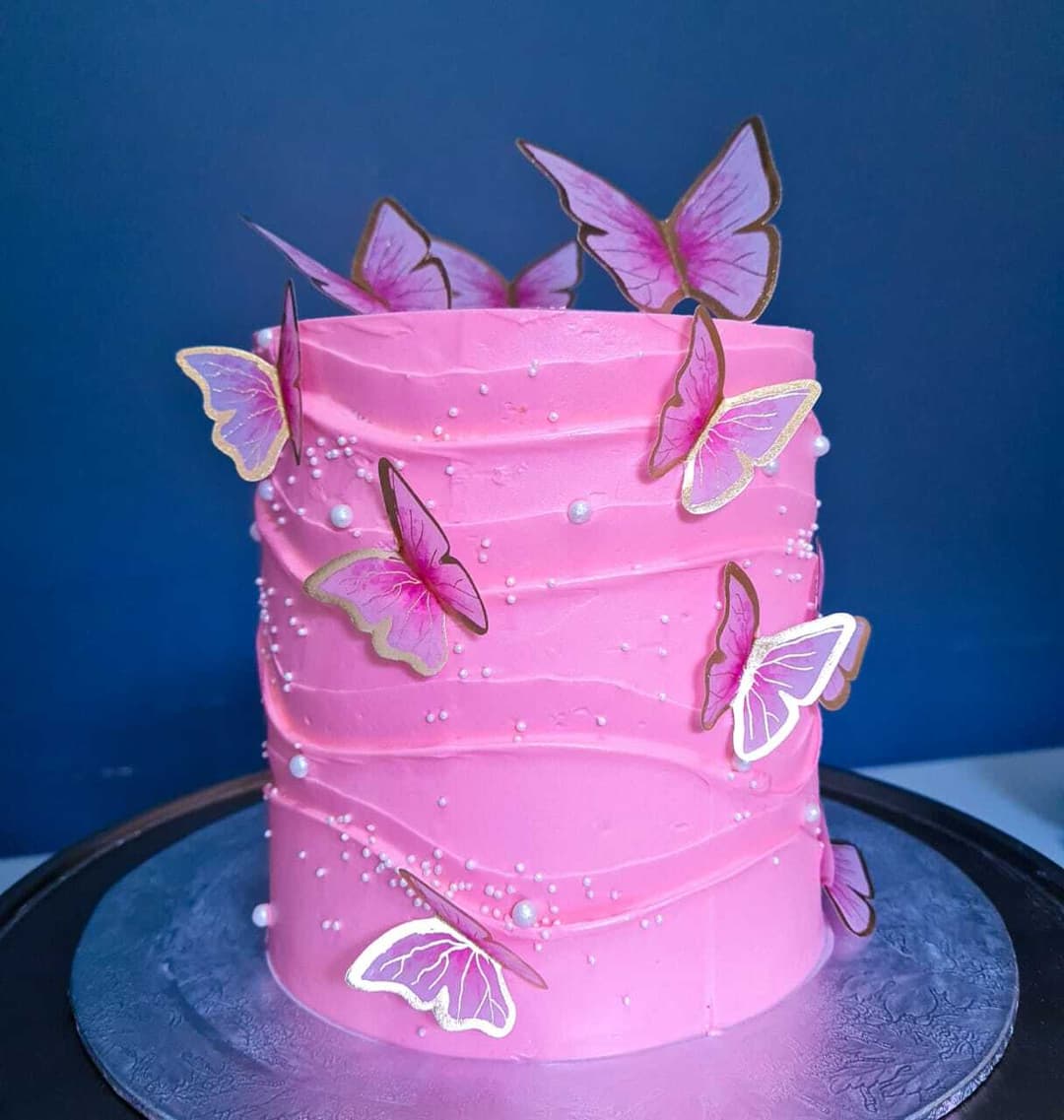 Wave Line Butterfly Cake