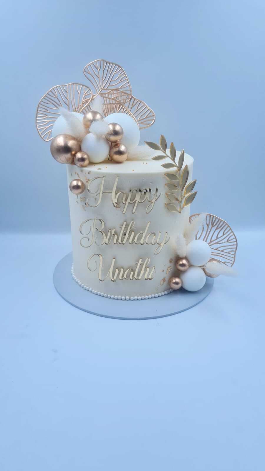 Gold and White Cake